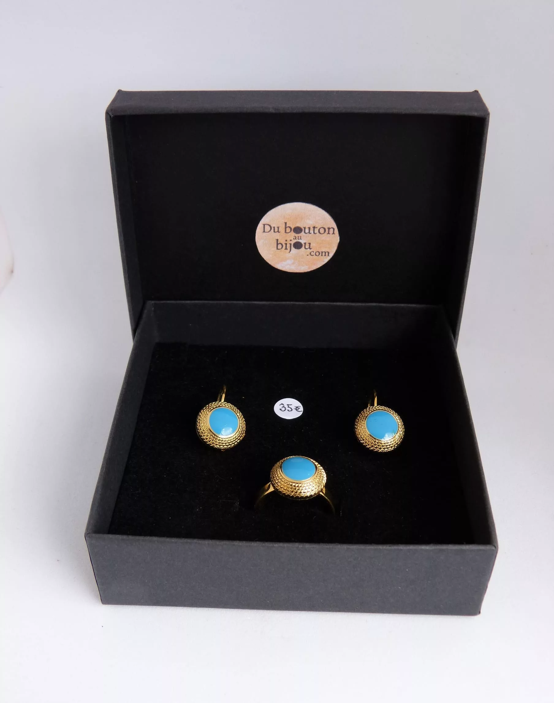 Parure bijoux bleu turquoise