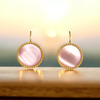 boucles d'oreilles rose nacré