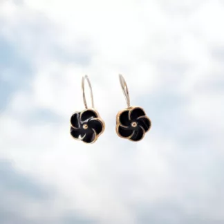 boucles d'oreilles fleurs bleues