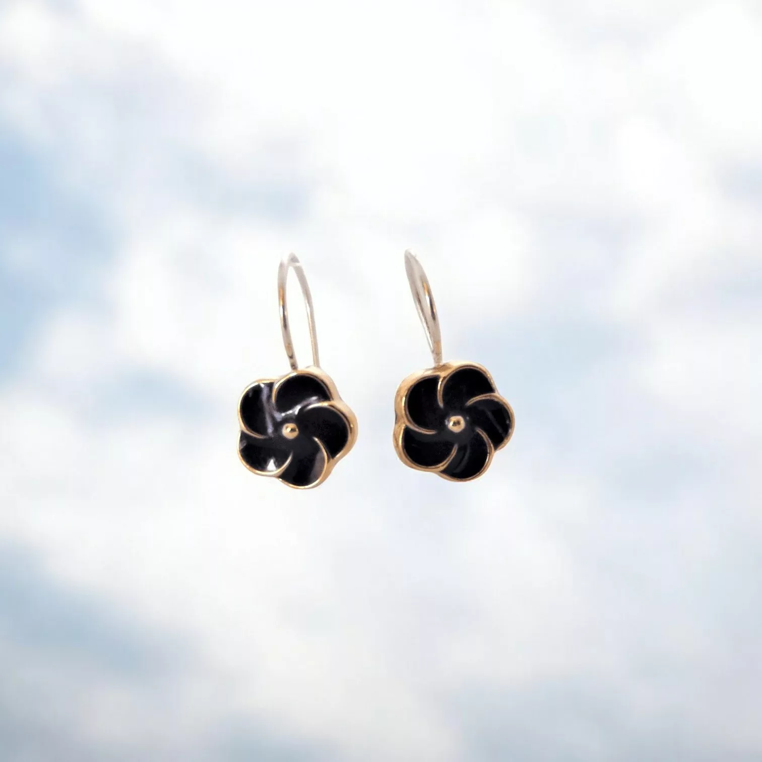 boucles d'oreilles fleurs bleues