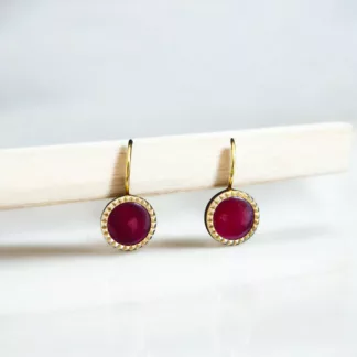 boucles d'oreilles bordeaux