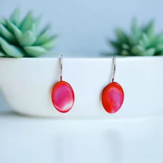 boucles d'oreilles en nacre rose