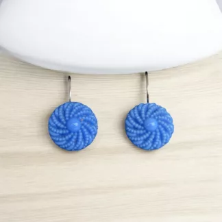 boucles d'oreilles bleues en verre