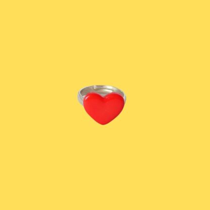 bague enfant cœur rouge
