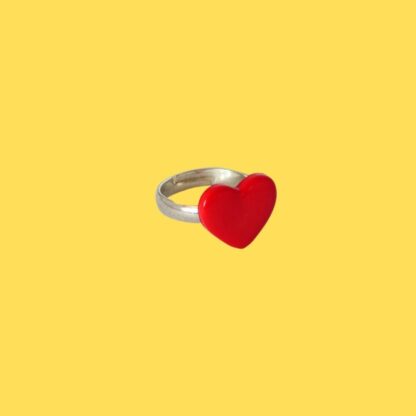 bague enfant cœur rouge