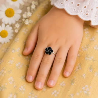 Bague fleur bleue pour enfant