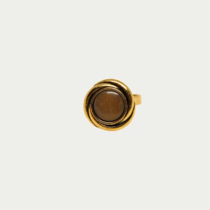 Bague marron glacé et dorée