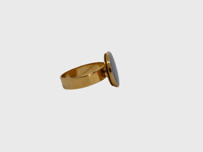 Bague pastille noire