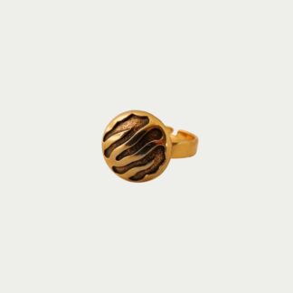 Bague métal doré motif zébré.