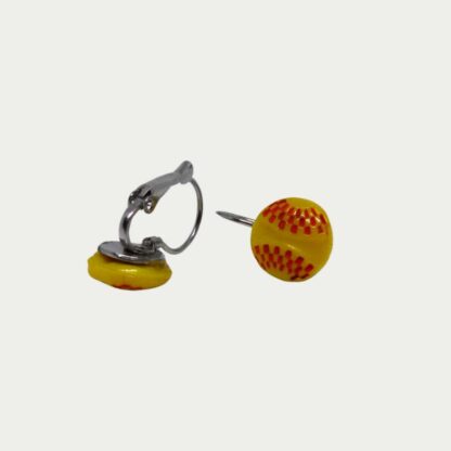 boucles d'oreilles rouge et jaune