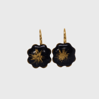 Boucles d'oreilles noires et dorées
