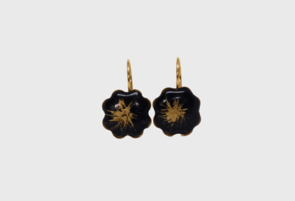 Boucles d'oreilles noires et dorées