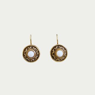 boucles d'oreilles perles blanches