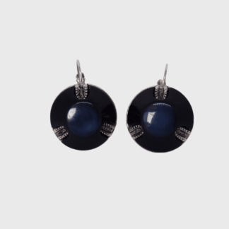 boucles d'oreilles bleu marine
