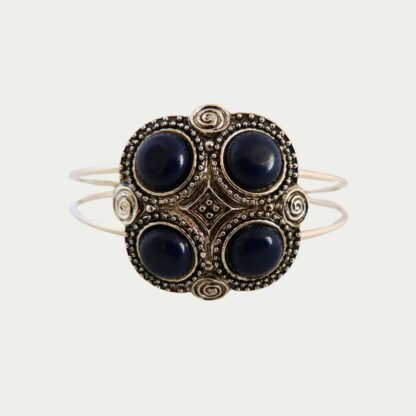 Bracelet Baroque imitation métal perles bleues