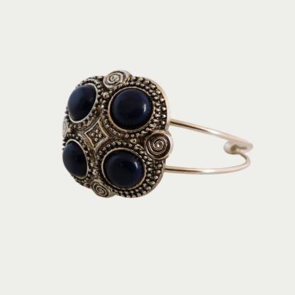 Bracelet Baroque imitation métal perles bleues