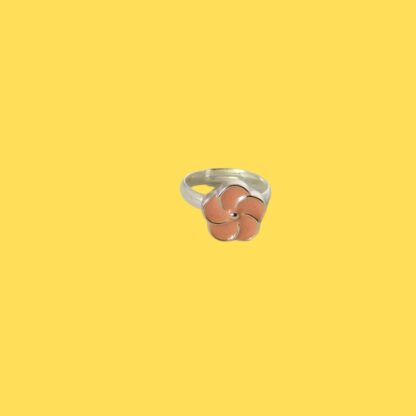 bague enfant fleur rose