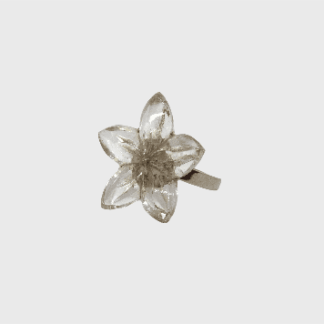 bague fleur transparente