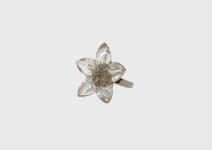 bague fleur transparente