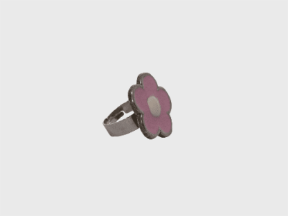 Bague fleur rose et blanche.