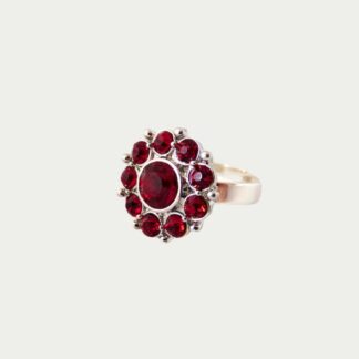 bague strass rouges