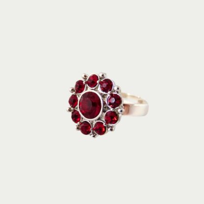 bague strass rouges
