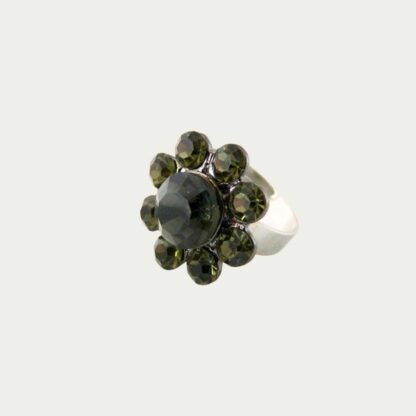 bague strass verts
