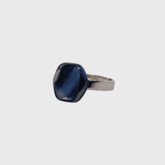 bague bleue en verre