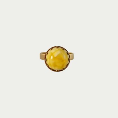 bague ronde jaune citron