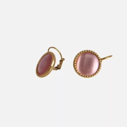 boucles d'oreilles rose nacré