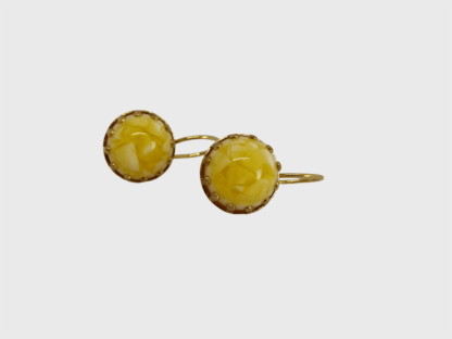 Boucles d'oreilles dormeuses jeune citron
