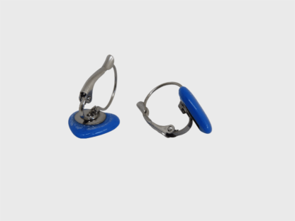 Boucles d'oreilles coeur en verre bleu