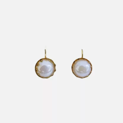 boucles d'oreilles blanc nacré