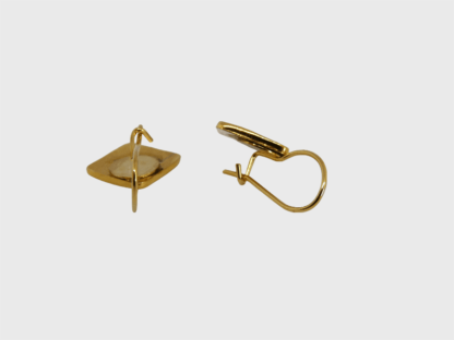 Boucles d'oreilles dormeuses rouges et or