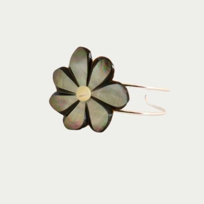 Bracelet fleur de nacre grise