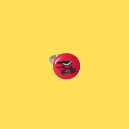 bague enfant rose oiseau