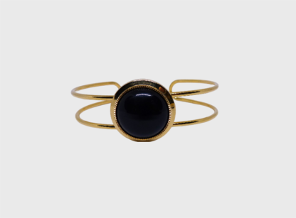 bracelet réglable noir et doré