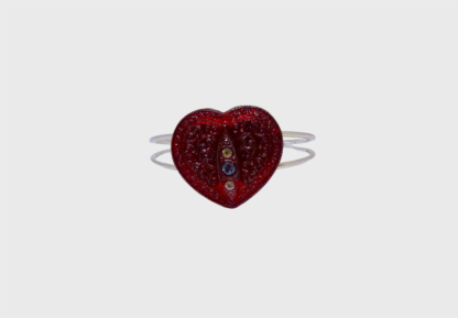 bracelet cœur rouge avec strass