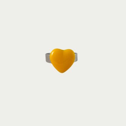 bague cœur jaune
