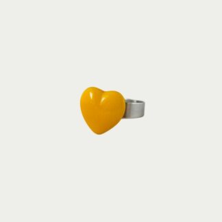 bague cœur jaune