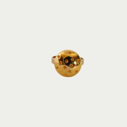 Bague métal doré à motif d'étoiles