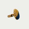 Bague résine bleue et métal doré