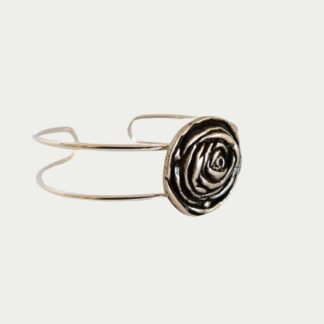 bague rose argentée