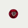 Bague corolle rouge et petit coeur nacré blanc