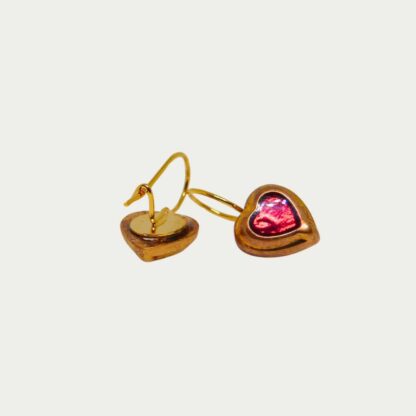 Boucles d'oreilles Cœurs Rouges – Image 2