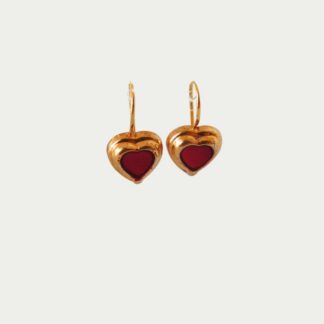 boucles d'oreilles cœur rouge