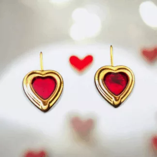 Boucles d'oreilles Cœurs Rouges