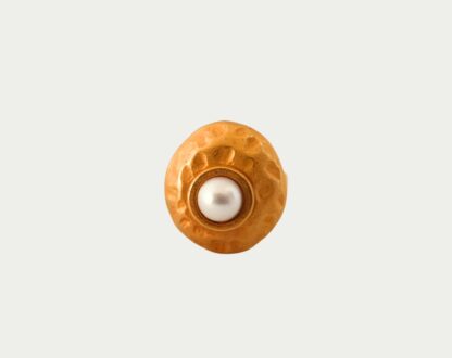 bague Cécile dorée avec perle blanche