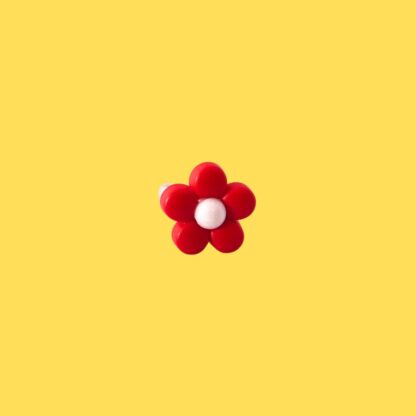 bague enfant fleur rouge et blanche
