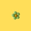 bague enfant fleur verte et jaune